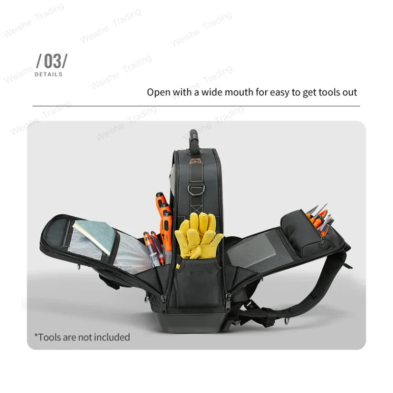 Backpack Heavy Duty Organizer, Molded Bottom, Removable Tool Carrier，Electricians backpack bag