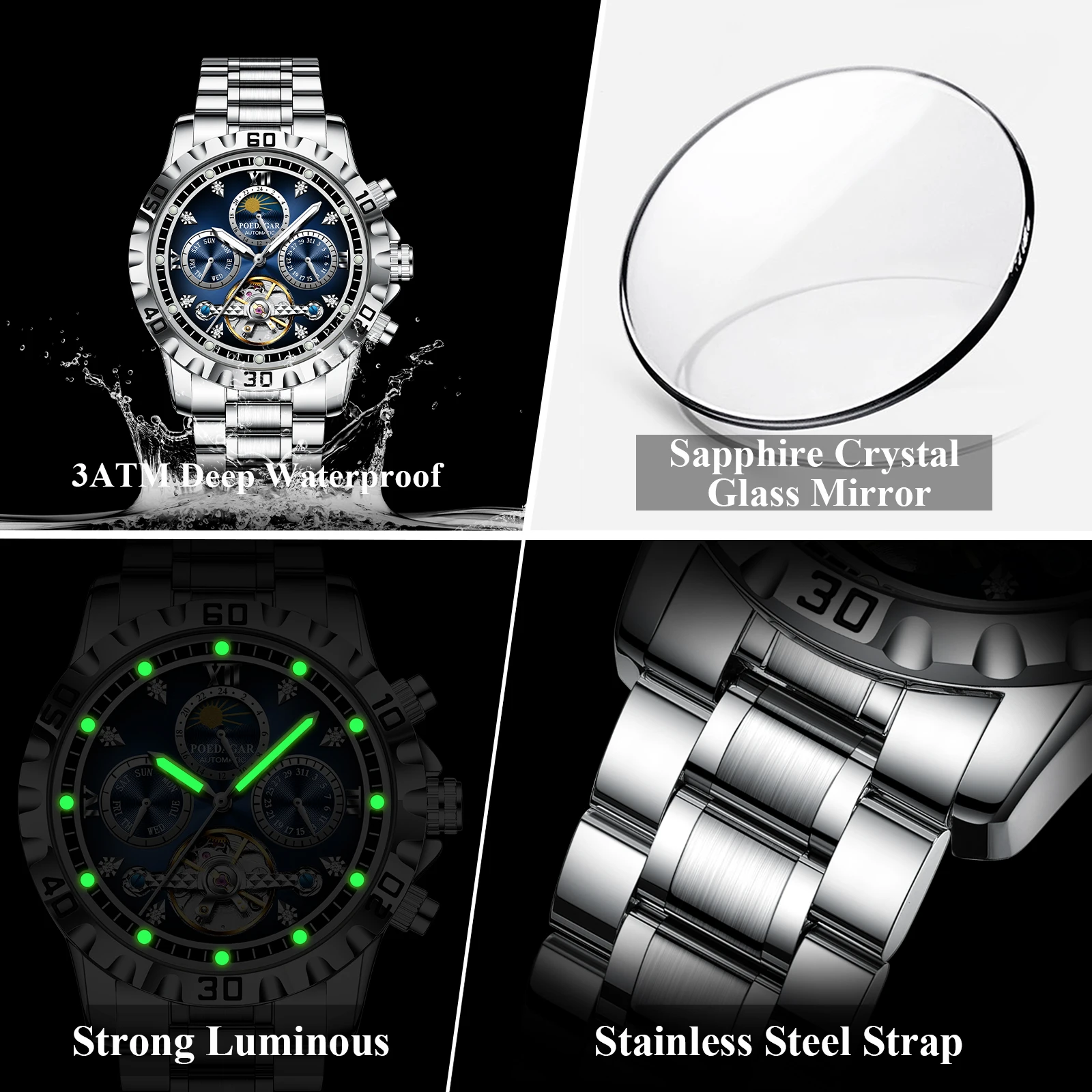 Montre-bracelet homme POEDAGAR - Tourbillon Movement Watch avis et prix