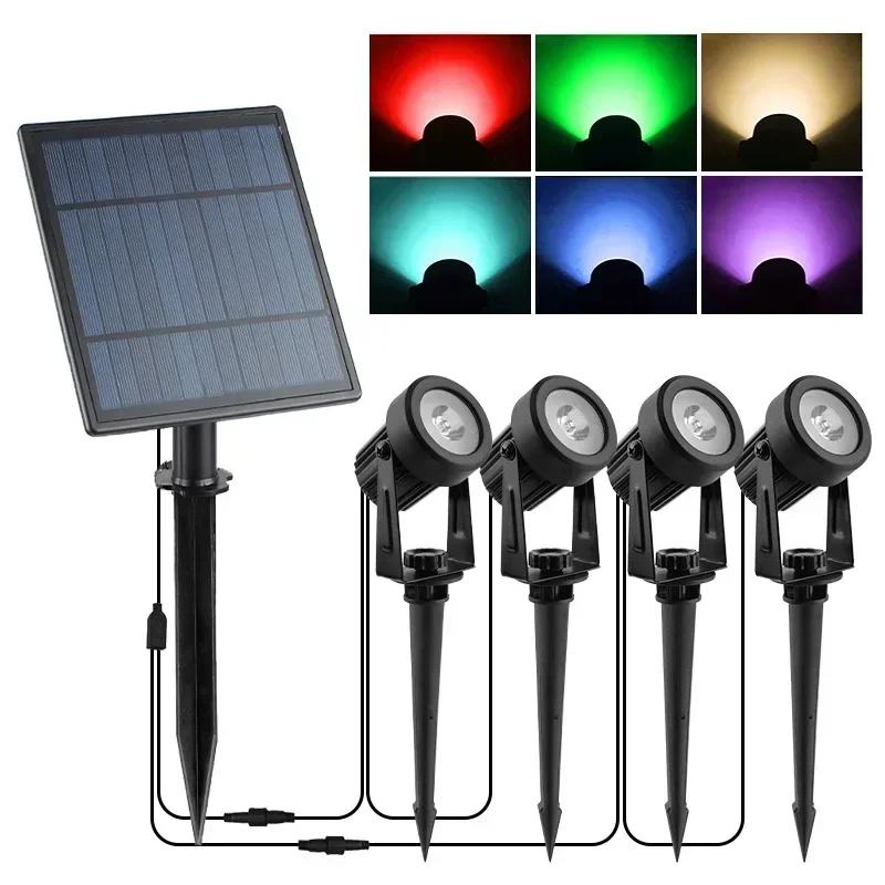 

Nice Newest 3000K/6000K/RGB Solar LED Light Outdoor Solar Spotlight Solar Garden Light Outdoor IP65 Waterproof Lawn Lamp Wall Li