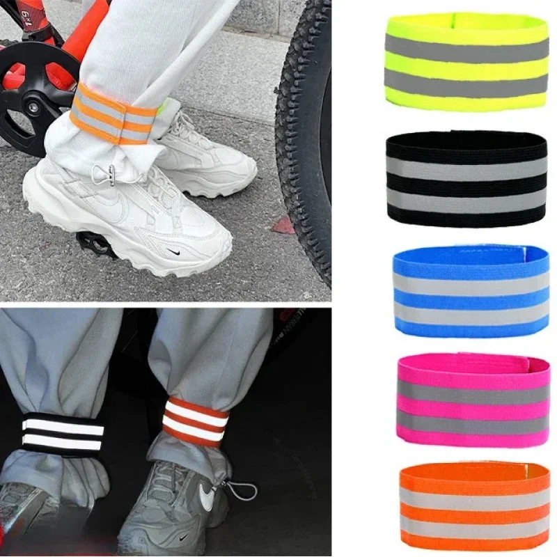 1-4Pairs Reflective Bands LED Reflective Light Elastic Armband Safety Reflector Ankle Leg Straps Night Jogging Cycling Running