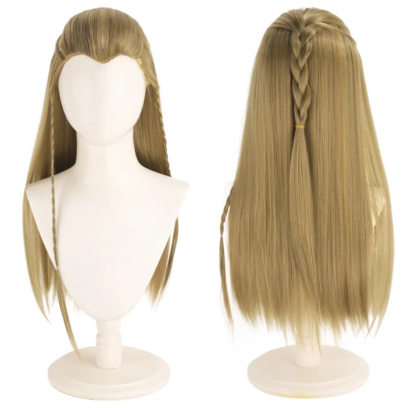 Amazon Cross border Women's Golden Long Hair, Straight Hair, Natural Beauty Tip Wig