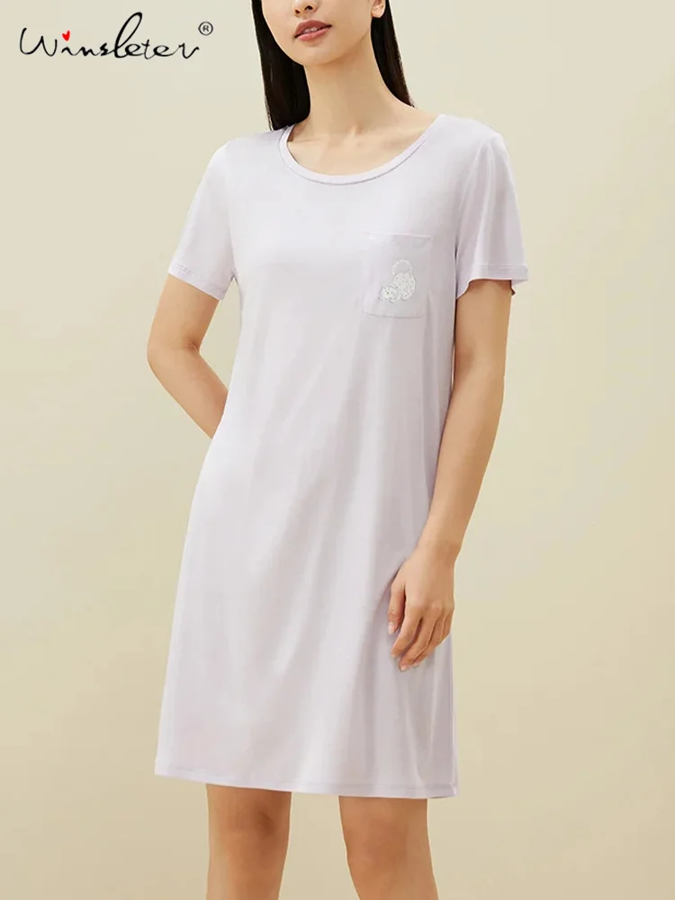 

O Neck Cute Print,100%Real Silk Pajamas for Women,Elegant Fashion Homewear Soft Knit Pajama Set,2024 Spring New,S418109QM