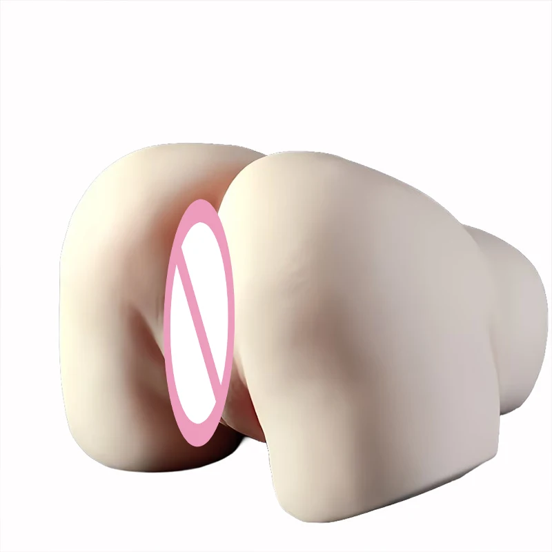 Sex doll men's masturbator, dry toy with textured vagina and anus, realistic love doll with pocket vagina, bouncing buttocks and