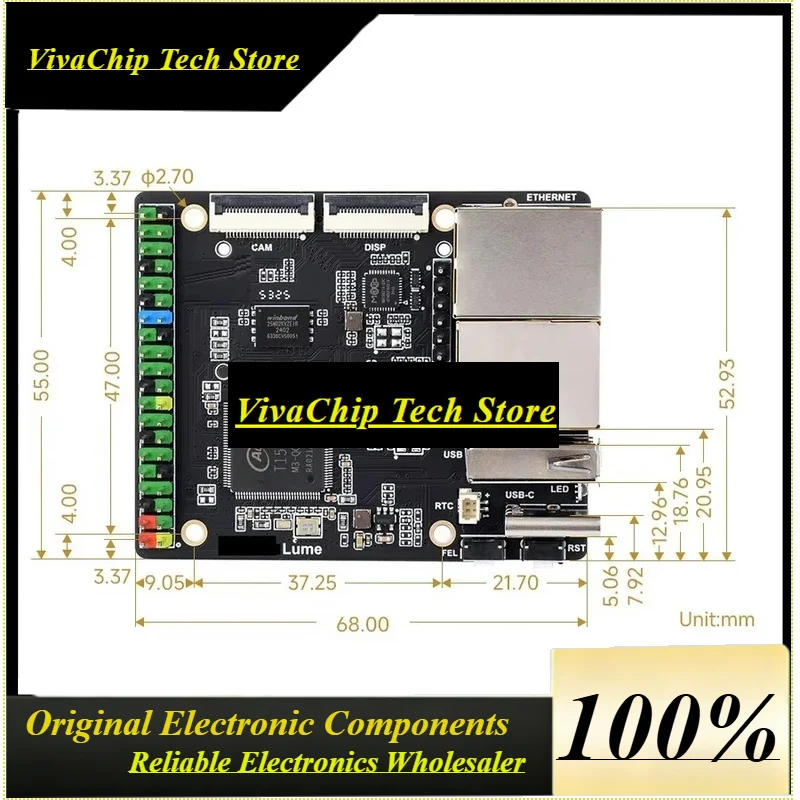 VivaCLume T153 Development Board Dual Gigabit Ethernet Ports, 128MB DDR3 And 256MB Flash