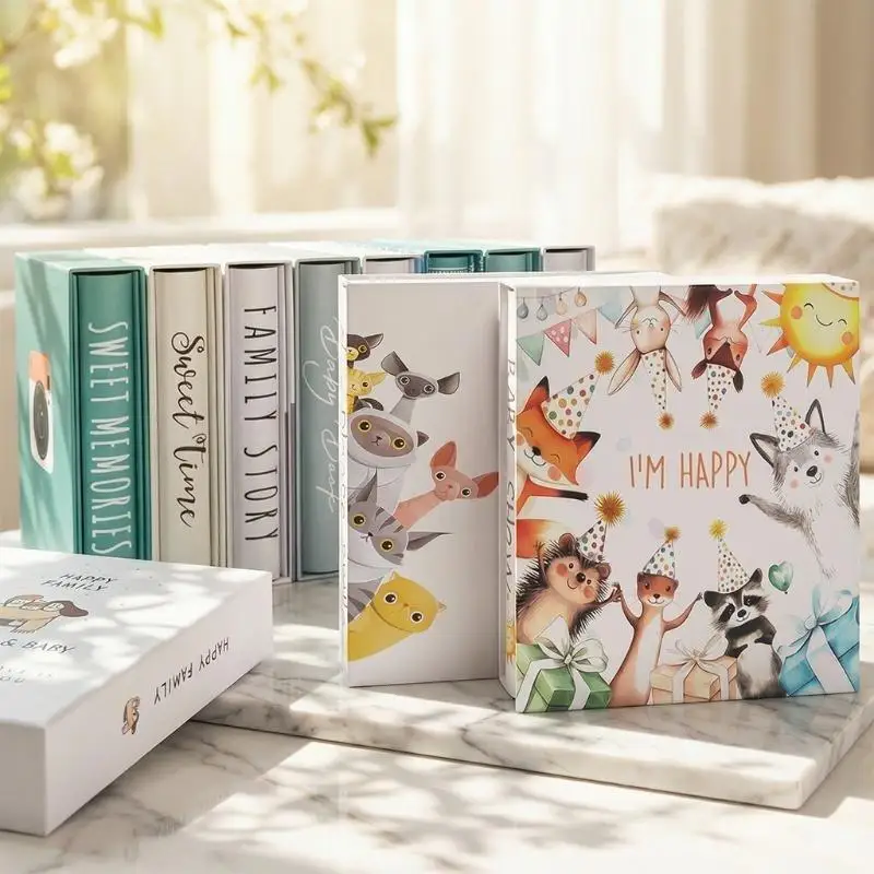 New 6 Inch 200 Pockets Slip In Photo Album Laminated Insert Large Capacity Photo Storage