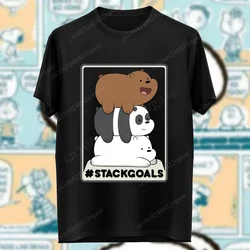 2024 Summer We Bare Bears T Shirt Kids Cotton Short Sleeve Tee Tops Girls Boys Funny Grizzly Panda IceBear Cartoon Print Clothes