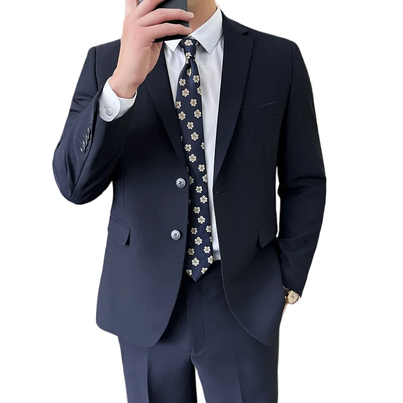 Suit (Blazer+ Pants) Fashion Men Business Wedding Work Casual Slim Professional Dress Groom Best Man Gentleman Suit