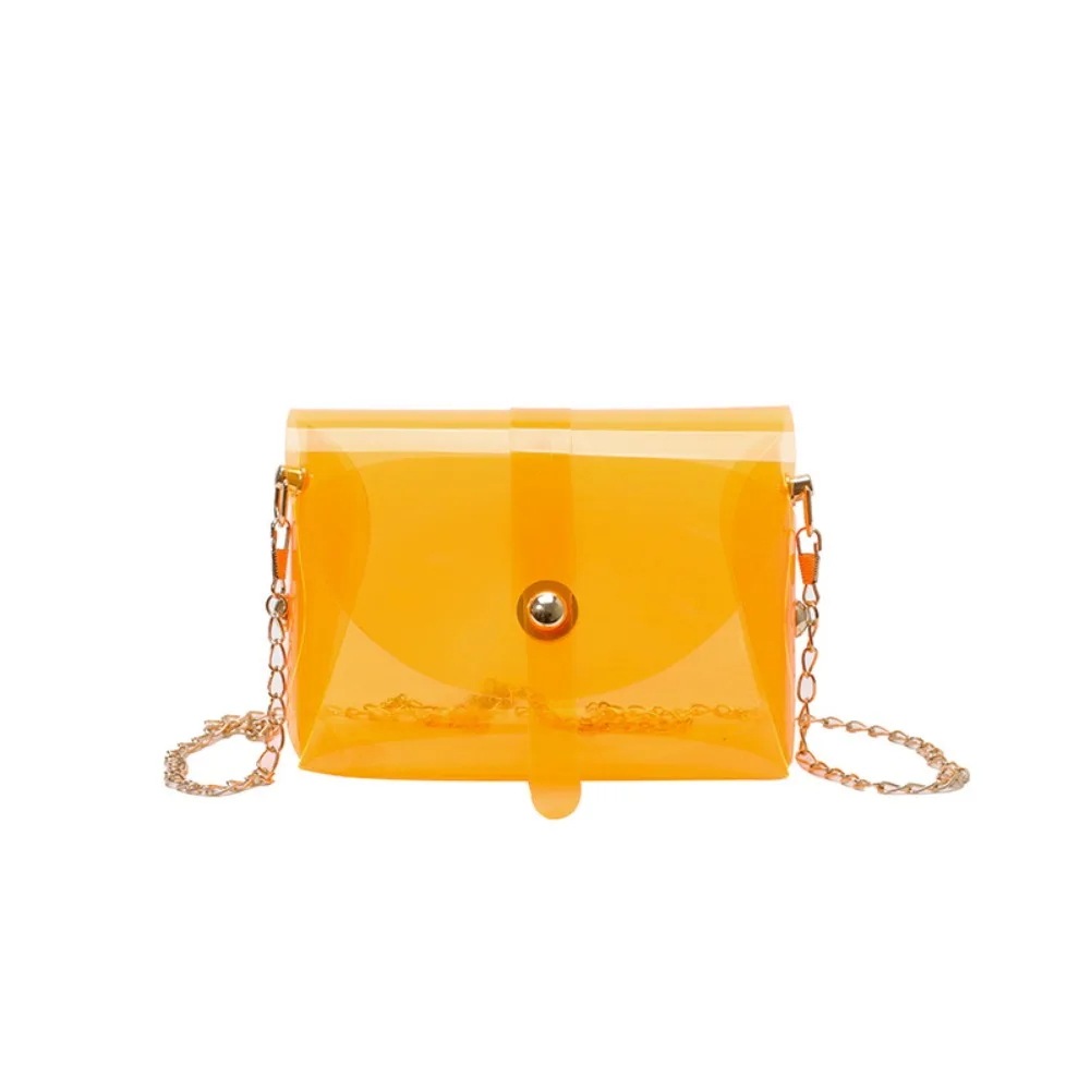 

Fashion Kawaii Jelly Shoulder Bag Candy Color Pvc Transparent Crossbody Bag Waterproof Square Mini Lipstick Bag Shopping
