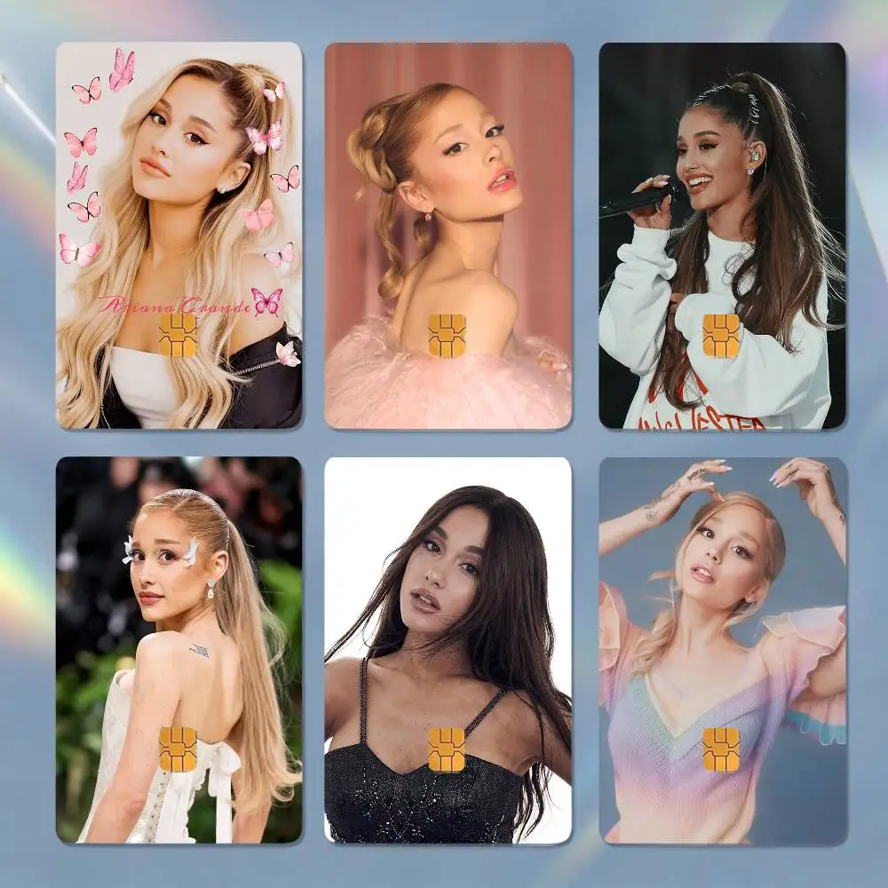 

Hot Singer Ariana G-Grande 4pcs 1Set HD Waterproof Card Skins Protective Stickers for Credit Bank Game Cards