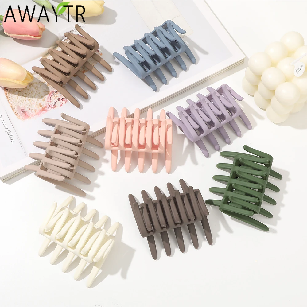 AWAYTR Fashion Frosted Hair Clips Comb Clamp Tooth Hairpin Handmade Girl Hair Accessories Festival Gift Christmas Headwear