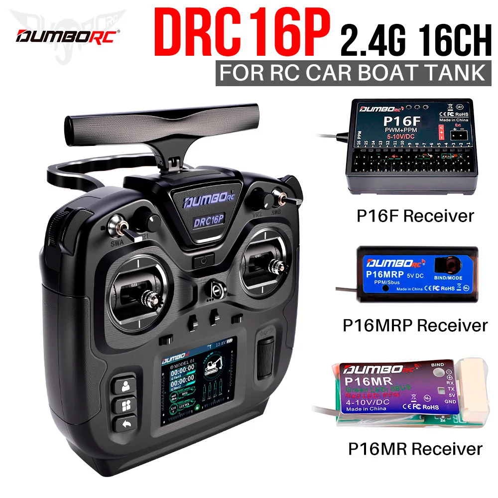 DUMBORC DRC16P 16CH RC Radio Coach Mode 20 Groups Storage For RC Plane Car Boat Tank