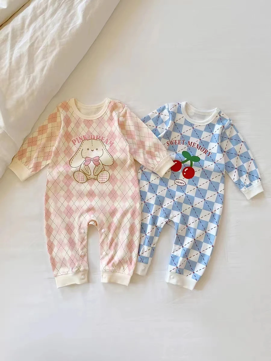 Baby Long Sleeve Boy Girl Cotton Bear Jumpsuit Newborn Crawling Pajamas Romper Autumn 0-18 Months Baby Onesie Costume Bodysuits