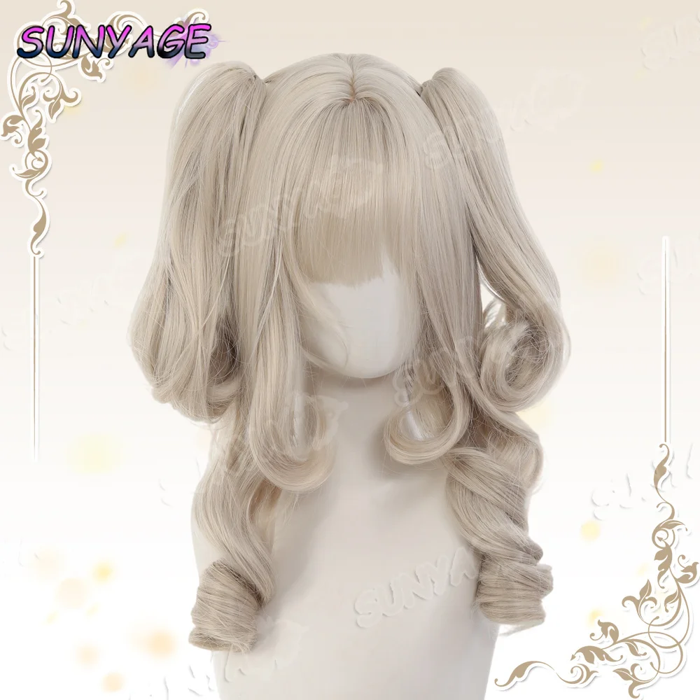 الاصطناعية الأميرة قص مزدوجة ذيل حصان لوليتا شعر مستعار مع الانفجارات فتاة معلقة الأذن أرنب الرومانية لفة تأثيري هالوين شعر مستعار Harajuku