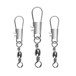 50pcs Type B Fishing Connector Buckle Pin Metal Swivel with Snap Fishhook Lure  Accessorie