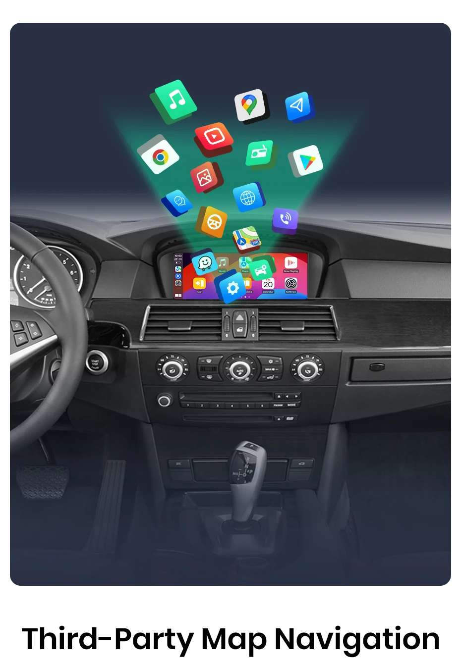 Junsun Wireless CarPlay Android Auto Interface Adapter Für BMW 3/5 Serie E60 E61 E62 E63 E90 E91 E92 E93 CCC/CIC MirrorLink – Detail 5