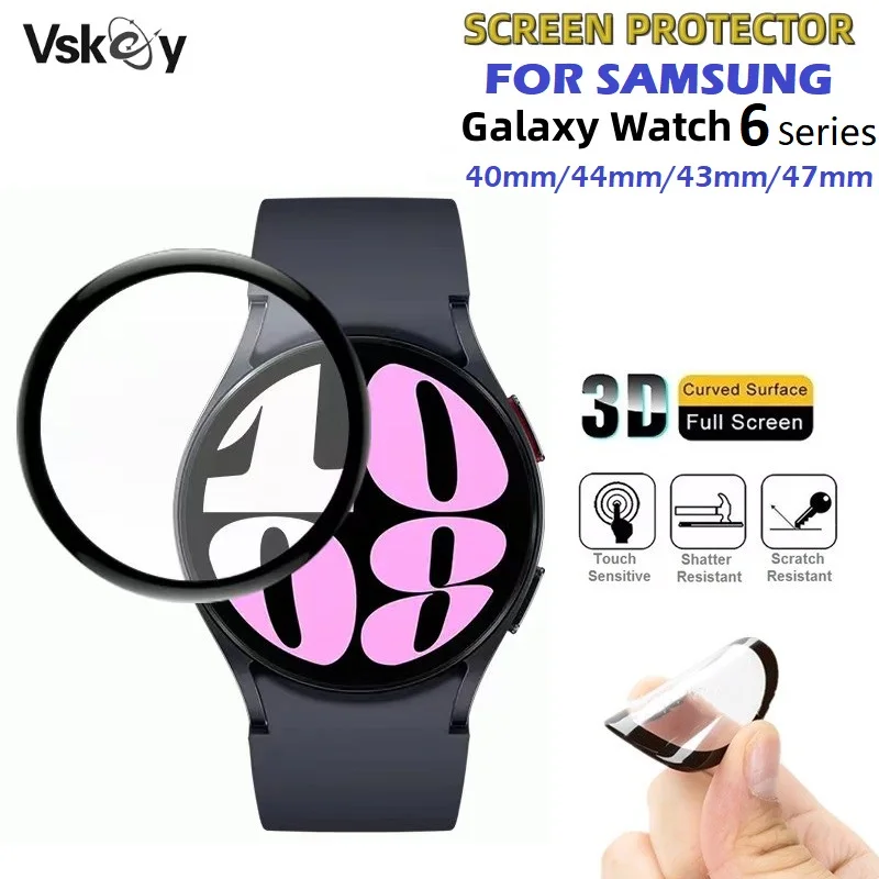 100PCS 3D Soft Screen Protector for Samsung Galaxy Watch 6 Classic 43mm 47mm 40mm 44mm Smart Watch Full Cover Protective Film