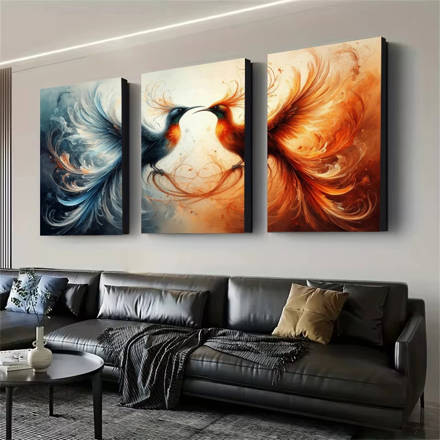 Abstract Bird Picture Diy Diamond Art Painting Triptych Animals Full Square Round Drill Mosaic Embroidery Kits 3 Pieces/Set