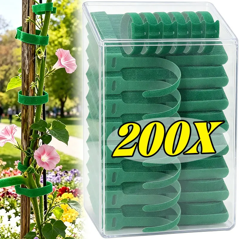10-200PCS Green Invisible Garden Ties Reusable Strap Plants Adjustable Soft Strap No Damage Multi Purpose Home Cable Plant Band