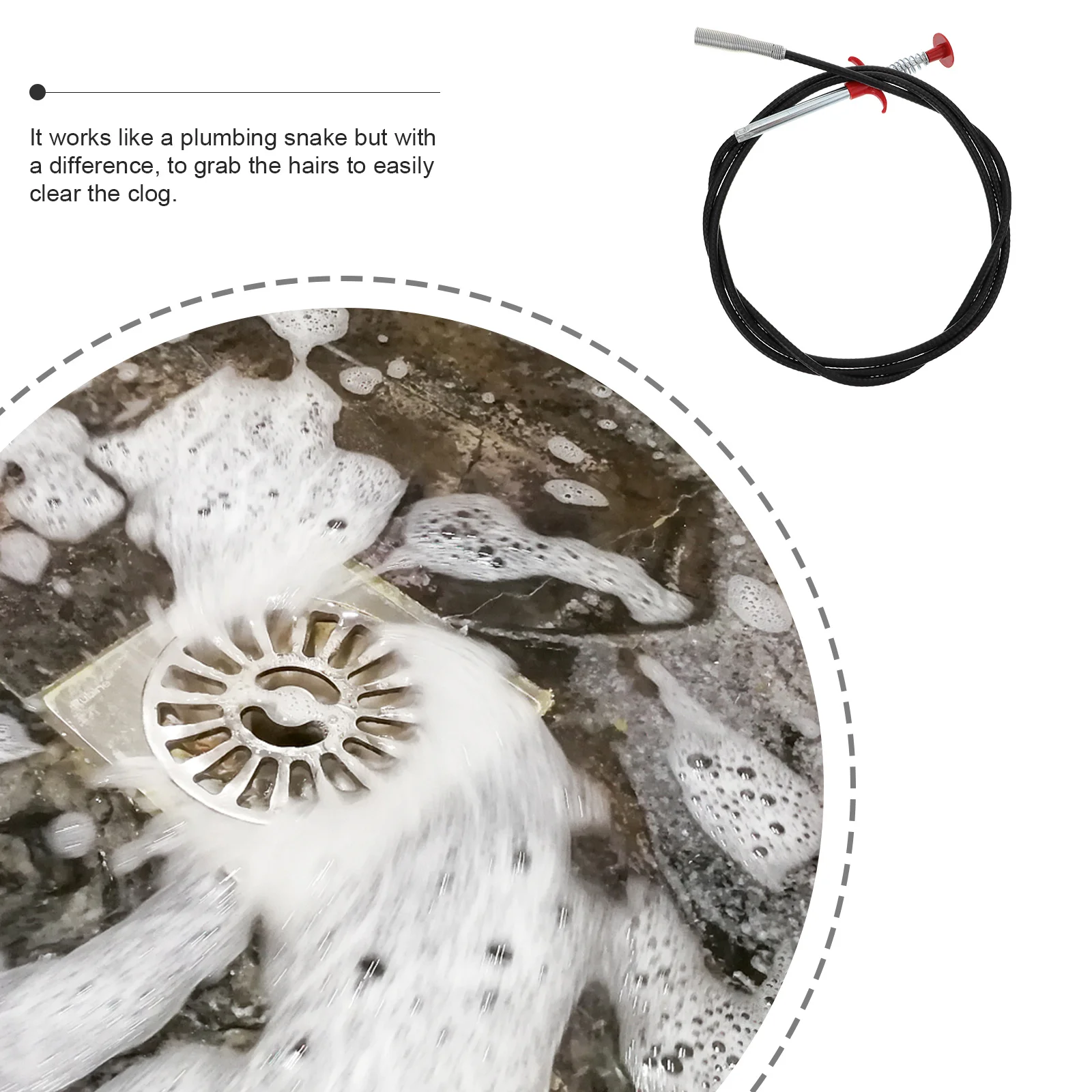 

2Pcs Drain Clog Remover Flexible Spring Design Grabber Claw for Bathroom Kitchen Sink Sewer Cleaning Household Cleaning Tools