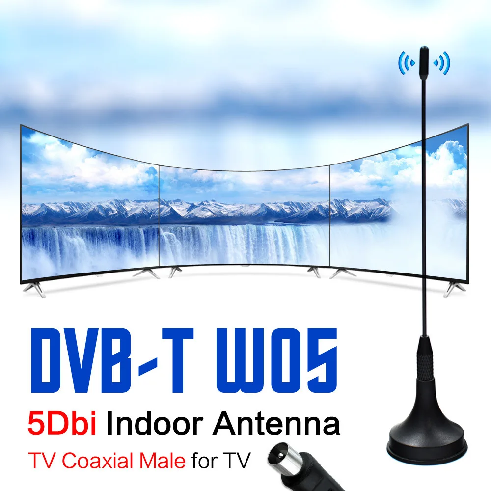 เสาอากาศทีวีความละเอียดสูงสำหรับสมาร์ททีวี5dBi ในร่มเสาอากาศทีวีดิจิตอลที่มี alas magnetik สำหรับ DVB-T DVB-T2ทีวี
