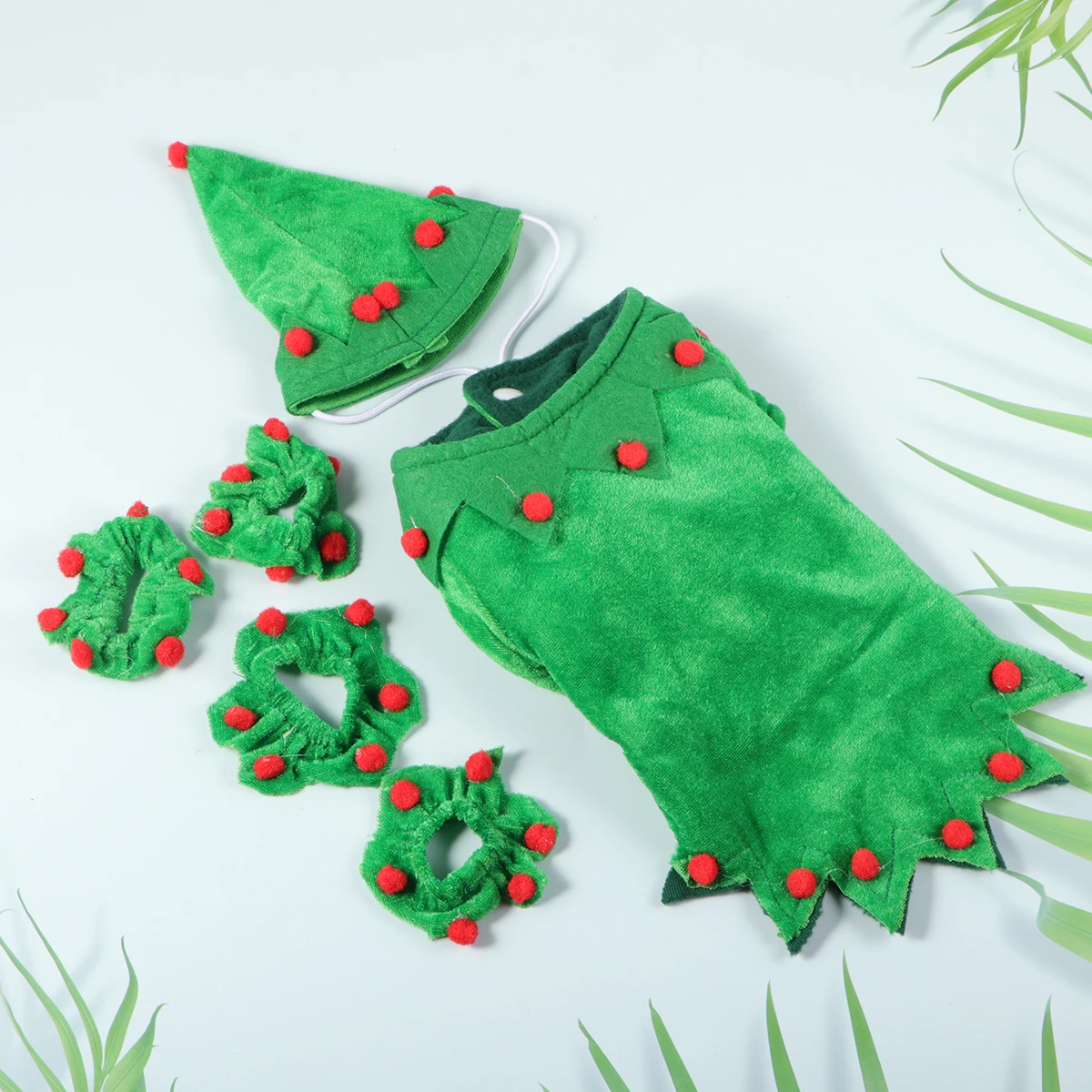 

1 set 1 Set Christmas Pet Costume Dog Puppy Outfit Cape Hat Cosplay Party Wear Comfortable Xmas Costume For Small Dogs Size S