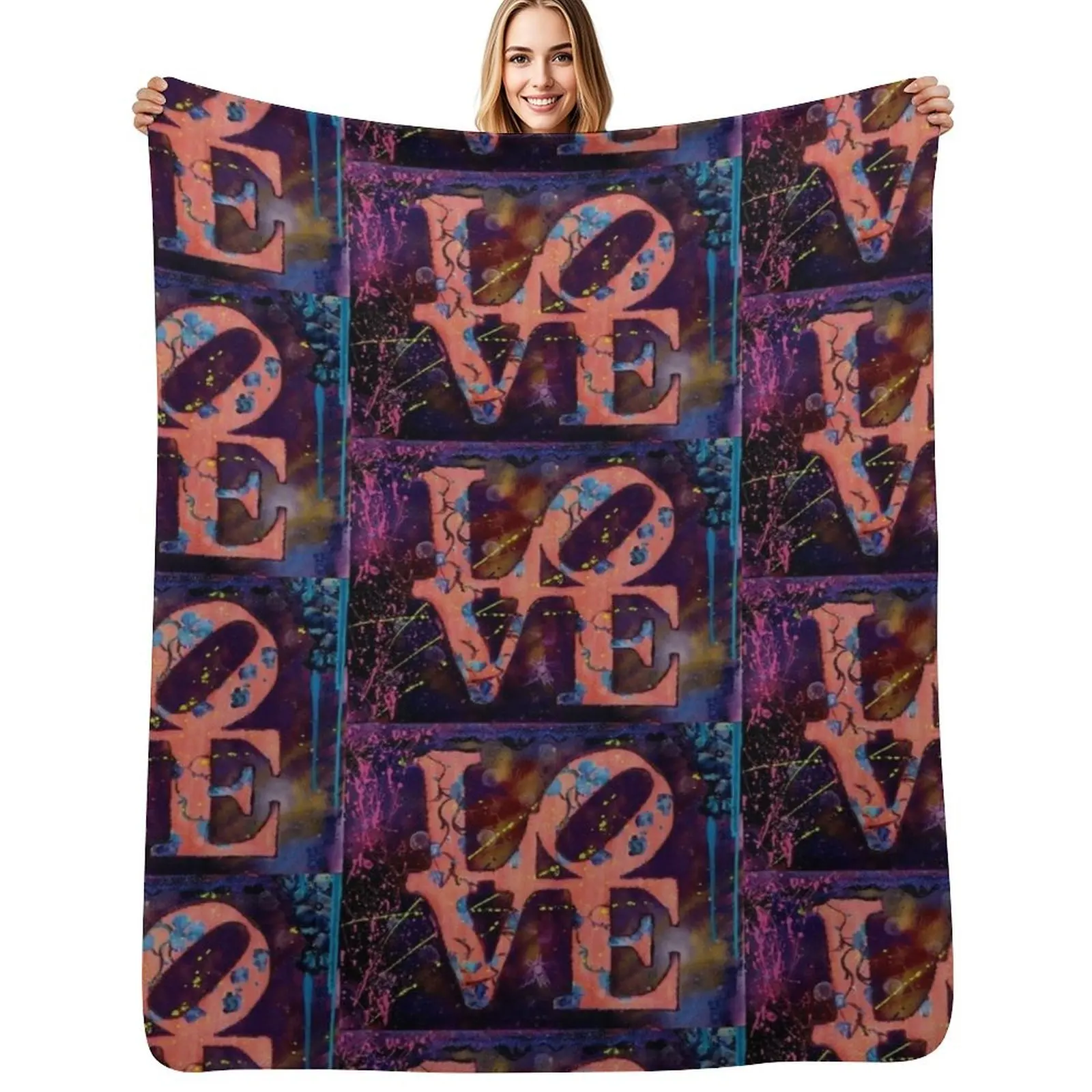 Love After Dark Throw Blanket Decorative Throw Plaid on the sofa bed plaid Luxury Thicken Summer Beddings Luxury St Blankets
