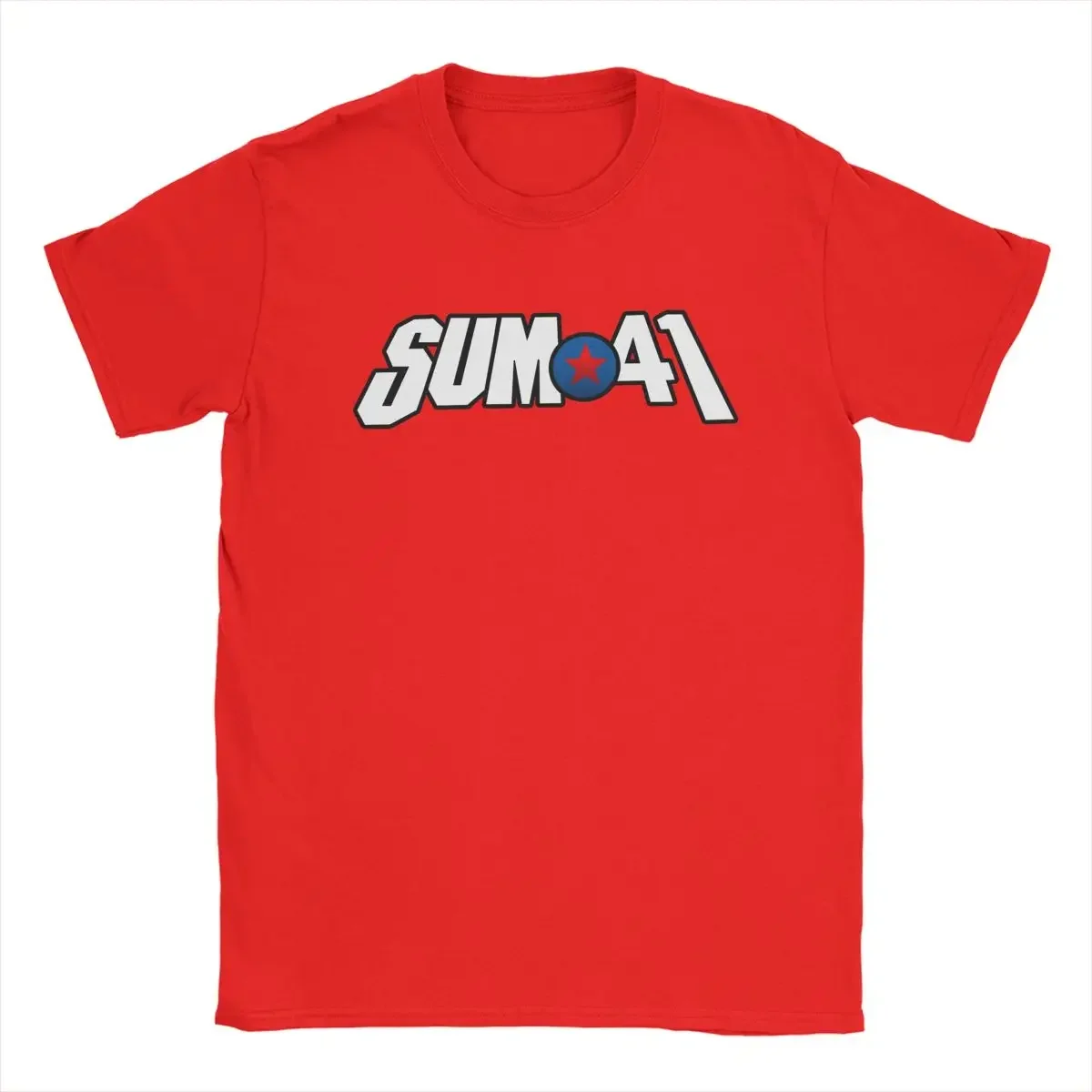 تي شيرت رجالي Sum 41 Band SUM41 Punk Amazing تي شيرت بأكمام قصيرة ورقبة دائرية تي شيرت 100% ملابس هدية عيد الميلاد