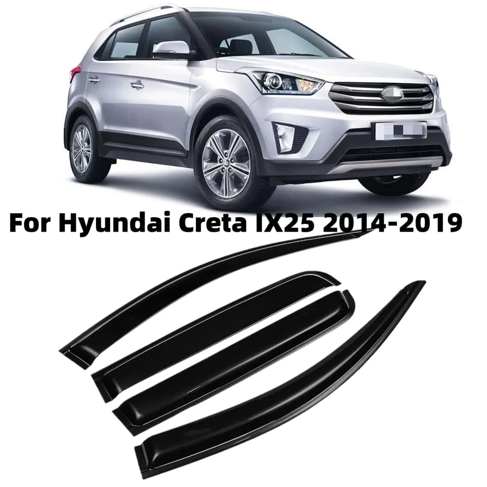 

Для Hyundai Creta IX25 2014-2019 автомобильные аксессуары оконные козырьки дождь солнцезащитный козырек вентиляционный дефлектор ветрозащитный козырек молдинг отделка