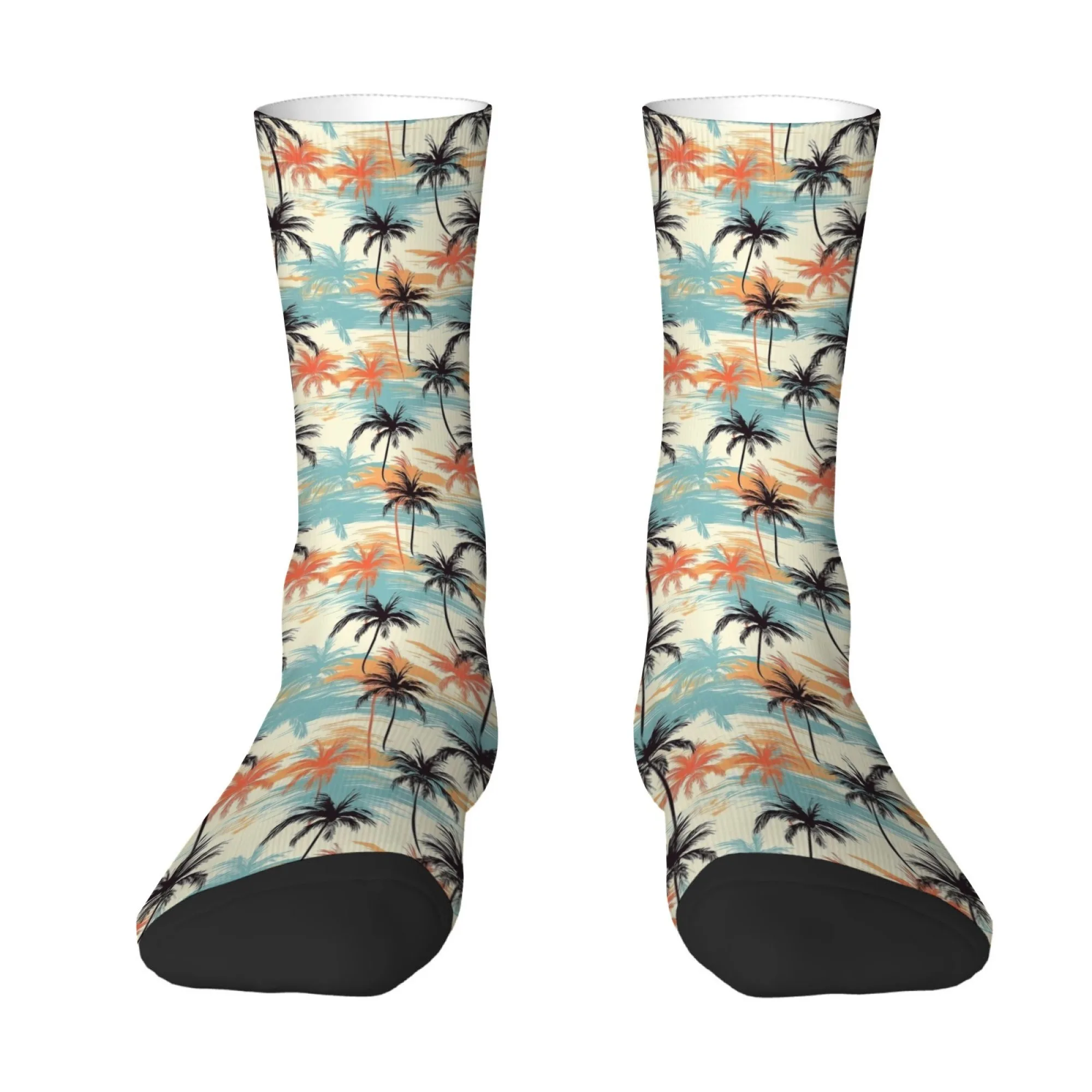 

Tropical Ocean Coconut Tree Socks Casual Breathable Skin Friendly Non Slip Running Socks for Men Streetwear Retro Inspired Socks