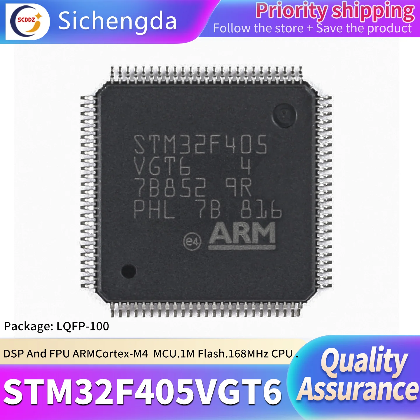 Original STM32F405VGT6 LQFP-100 ARM Cortex-M4 32-bit microcontroller MCU