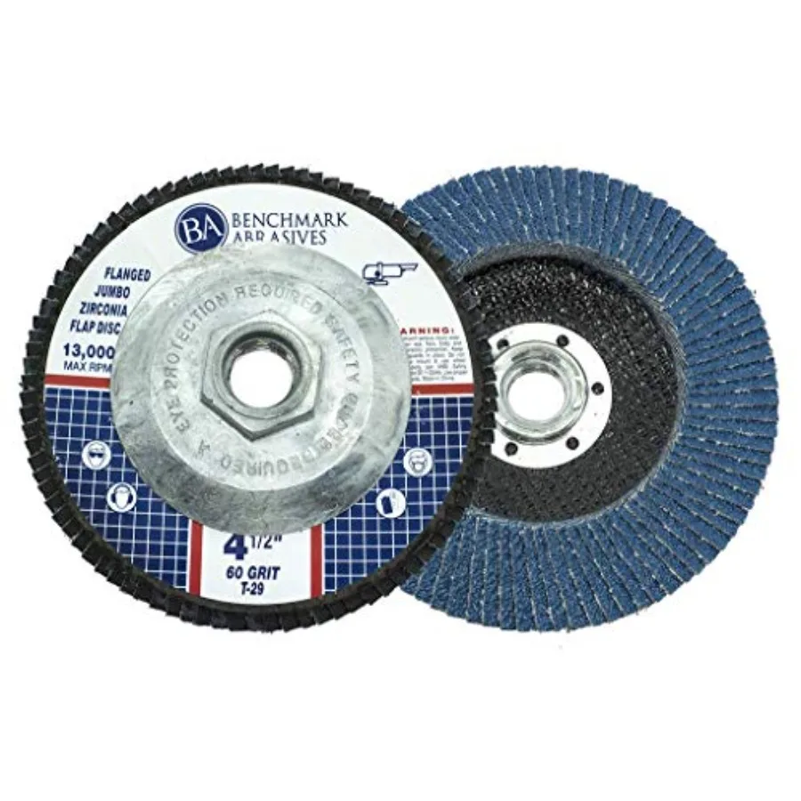 

4.5" x 5/8"-11 Premium High Density Jumbo Zirconia Type 29 Flap Discs 4 1/2 for Angle Grinder Sanding Discs Finishing - Grindin