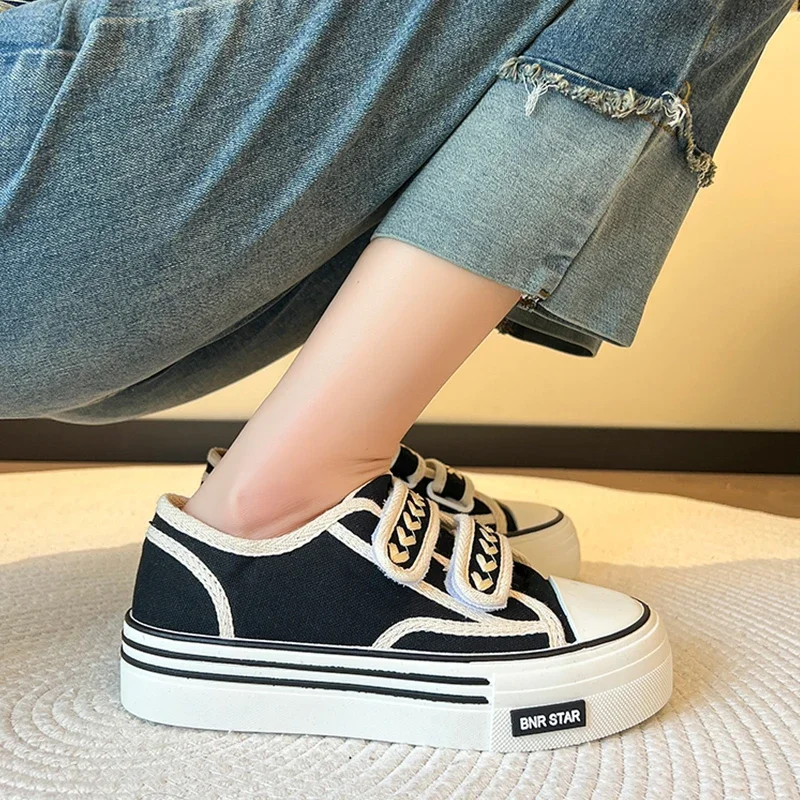 2024Shallow Mouth Shoes Woman Gold Classic Hook & Loop Espadrilles Slip On Platform Sneakers    women shoes  sneakers women