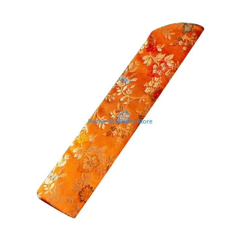 Y3NA Hand Fan Cover Bag Vintage Embroidery Floral Handheld Folding Fan Sleeve