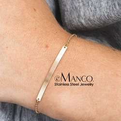 e-Manco Bar Bracelets Women's Multilayer Bracelet Matching Stainless Steel Bangle Best Friend Women's Wrist Jewellery Bracelet
