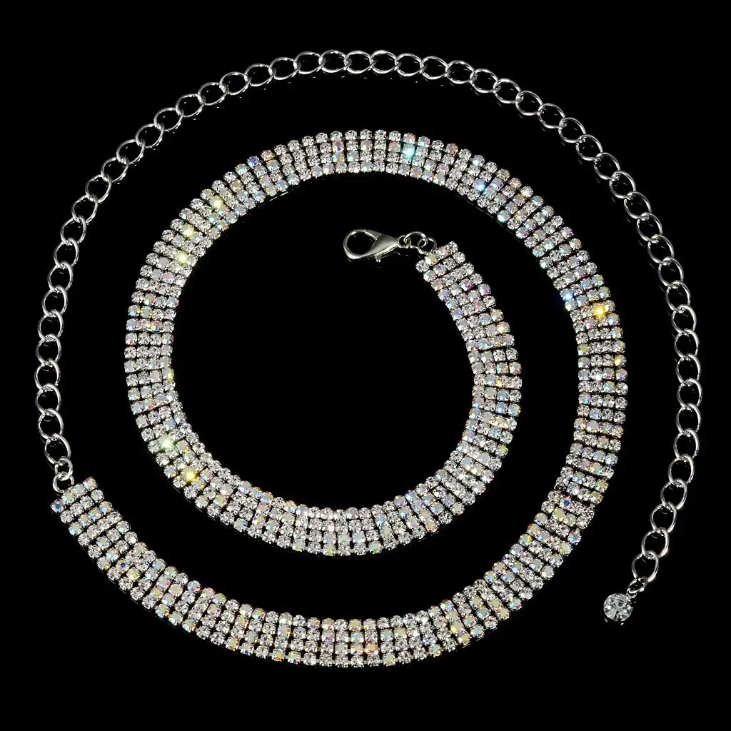 Ceinture en chaîne en cristal pour femmes, perles, taille fine, décoration, bijoux de luxe, jupe en dentelle et robes de soirée