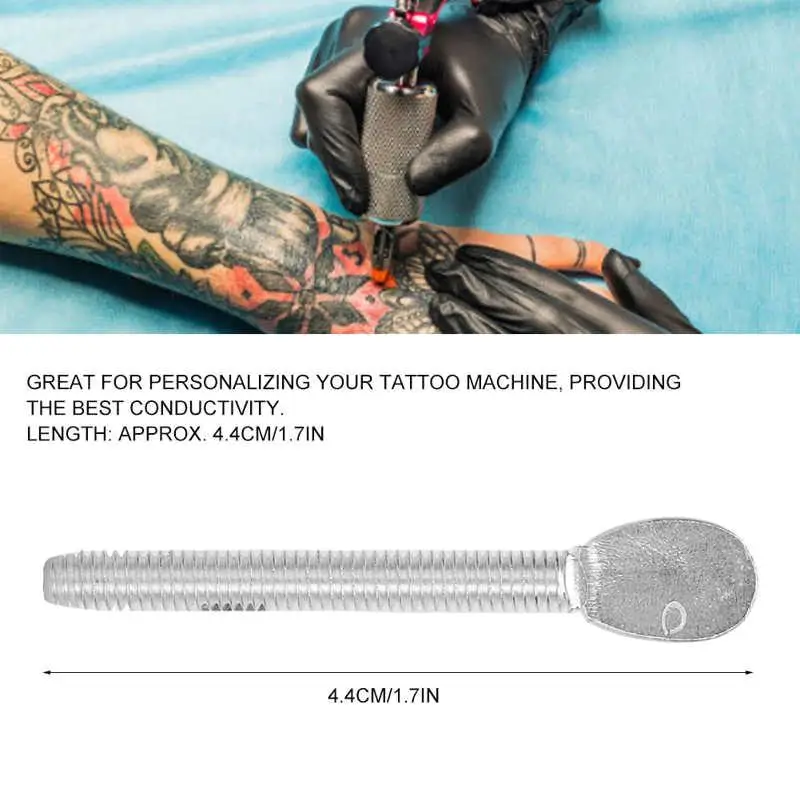 Tattoo Machine Binding Post, prata pura, parafuso Binder, tatuagem Suprimentos, 4,4 centímetros