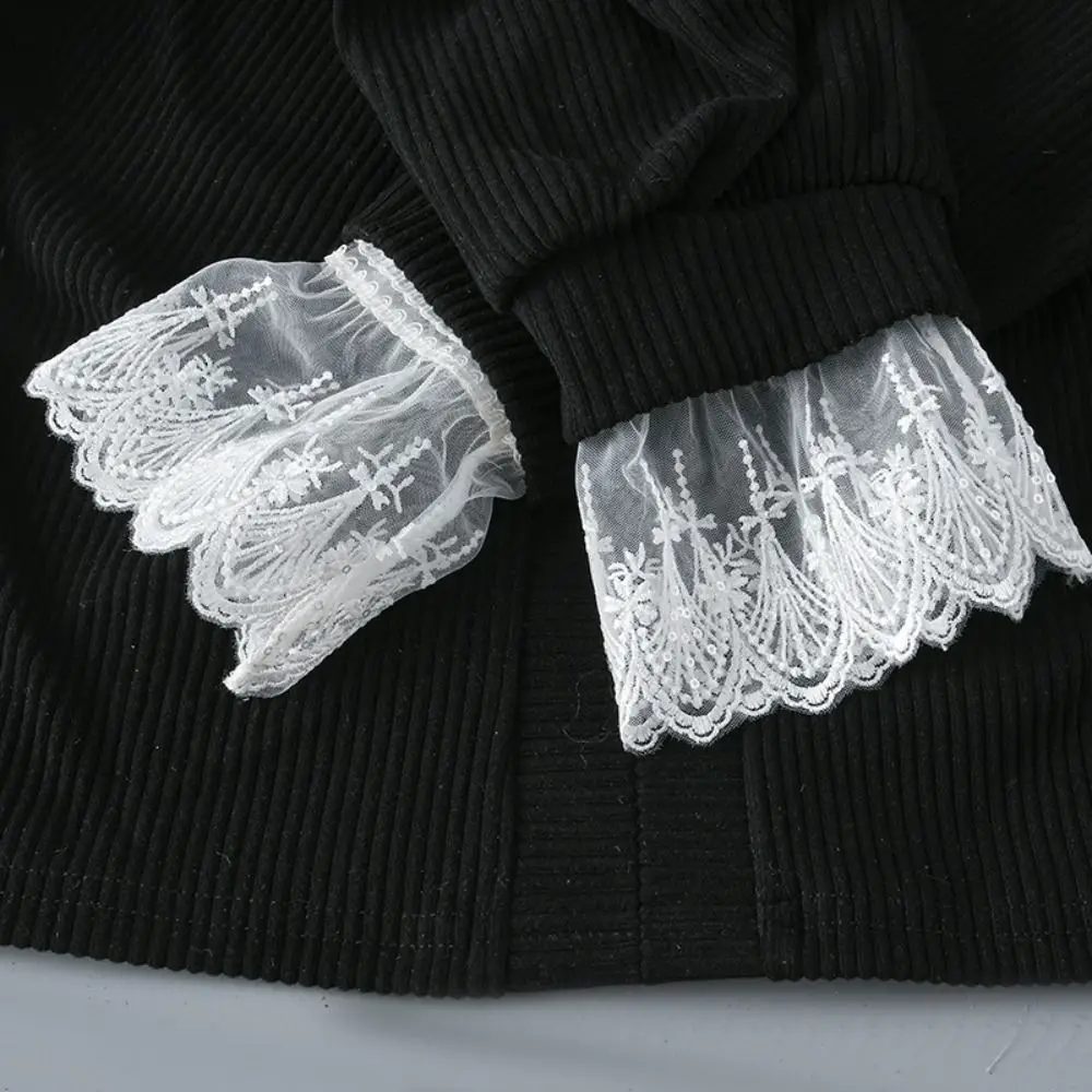 

New Embroidery Fake Cuff Detachable White False Sleeve Cuffs Lace Cuff