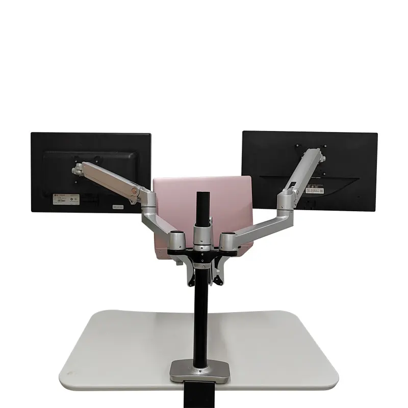Desktop Triple Monitor Stand Height Adjustable Triple Monitor Arm for 3 Monitor With Aluminum Alloy Desk Mount Stand