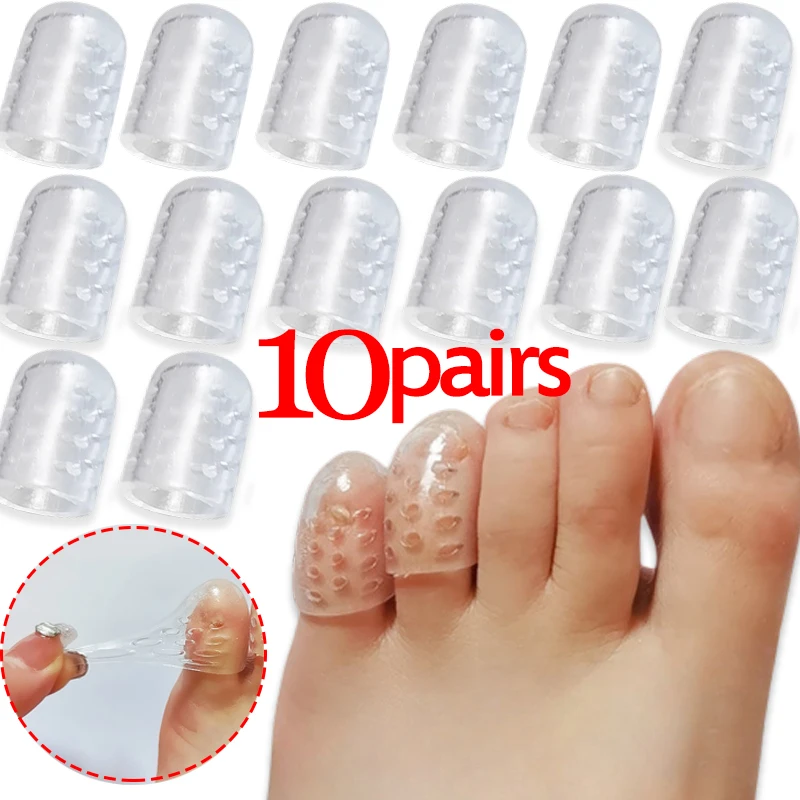 1-10 paia separatore per dita dei piedi tappi per dita in silicone traspirante protezione per le unghie dei piedi elasticità antiattrito antisudore per protezioni per i piedi