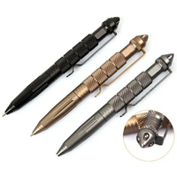 Metal Multifu Military Self Defense Tactical Pen Emergency Flashlight Strobe Bottle Opener Window Breaker Outdoor Survival EDC