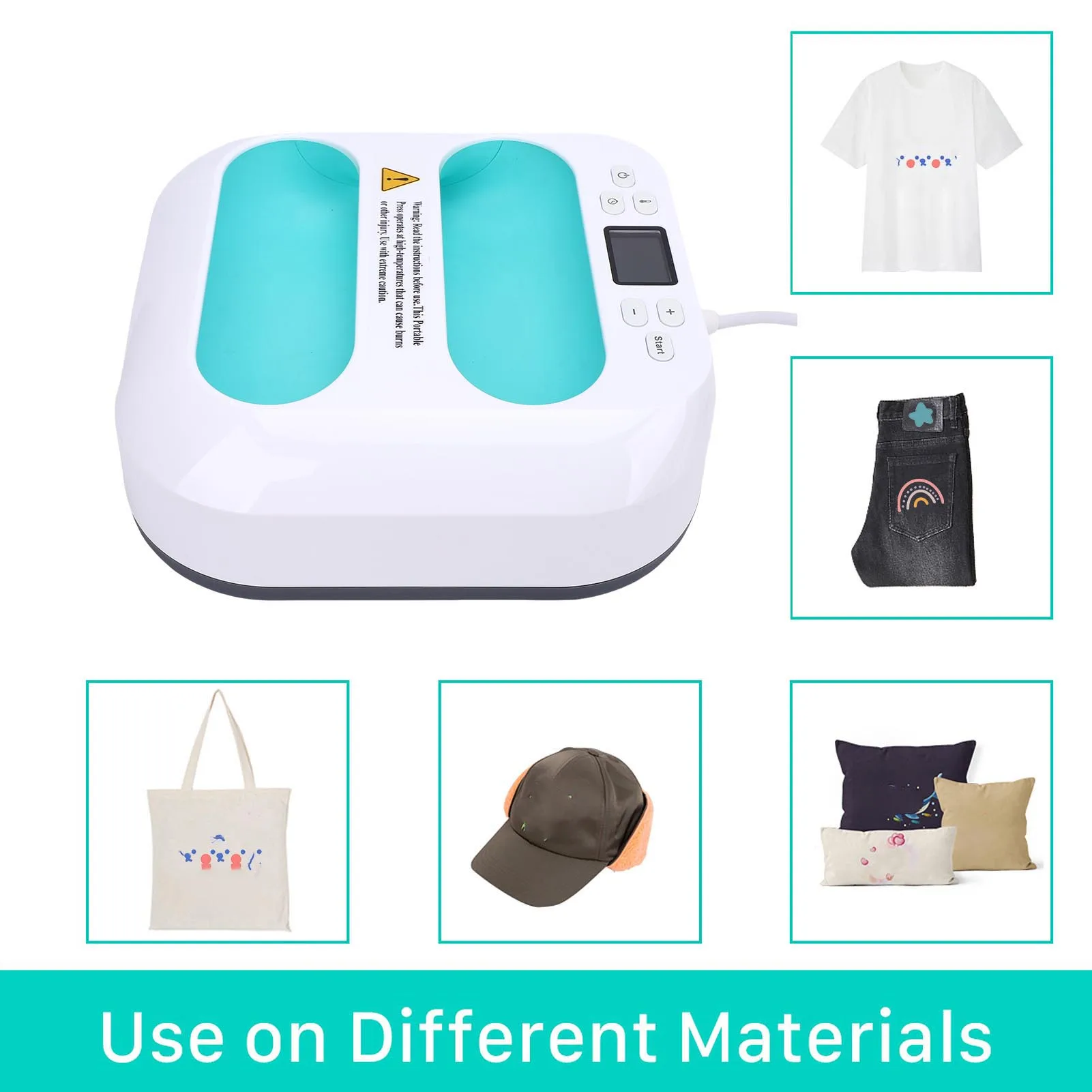 الصحافة الحرارة 9x9in قابل للتعديل الوقت ودرجة الحرارة آلة نقل الحرارة المحمولة لتي شيرت حقيبة يد وسادة آلة نقل الحرارة