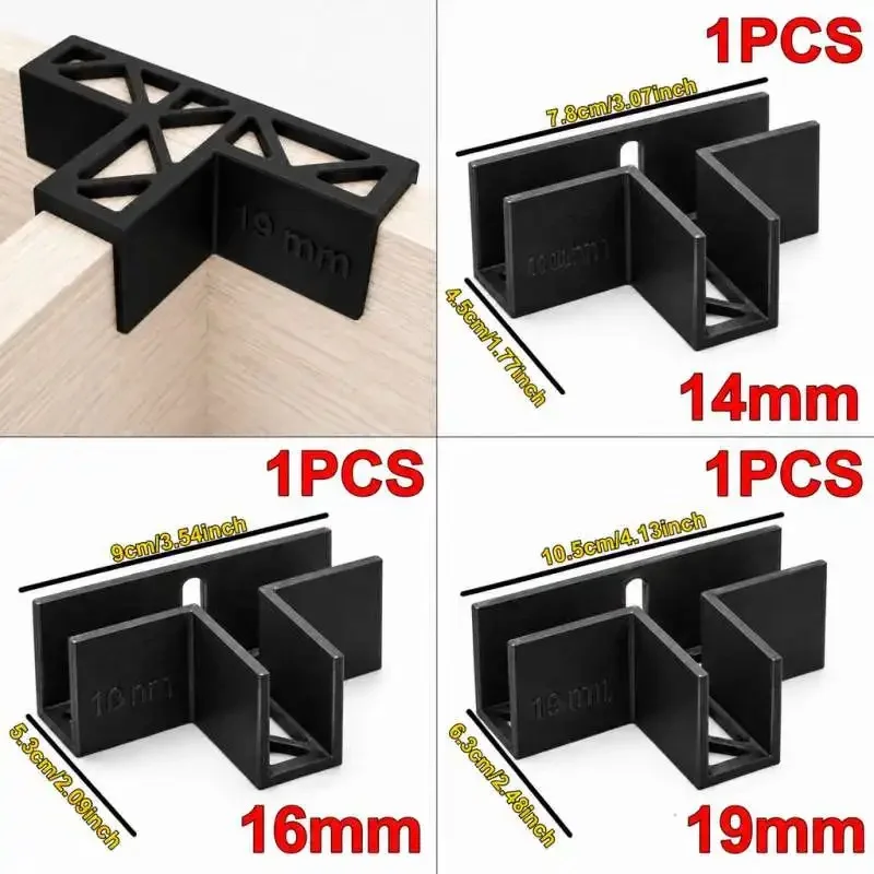 Multi Size T Joint Wood Clamp 14 16 19mm Woodworking Right Angle Locator Fixture Panel Positioning Tool for Wood Joinery Project