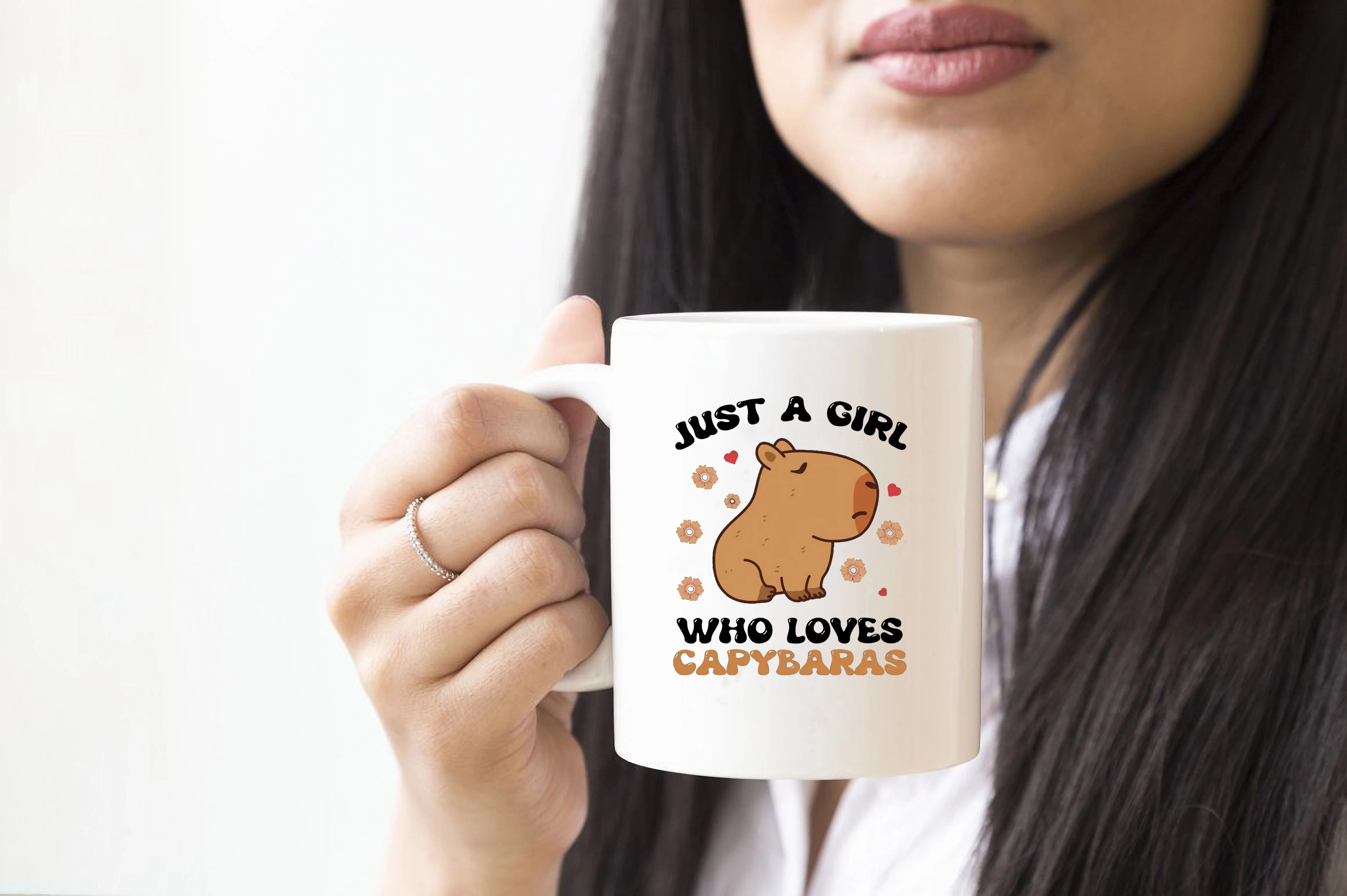 Just A Girl Who Loves Capybaras Cute Capybara Cartoon coffee mug Capybara Owner mug Capybara Mom mug Capybara Lover gift mug