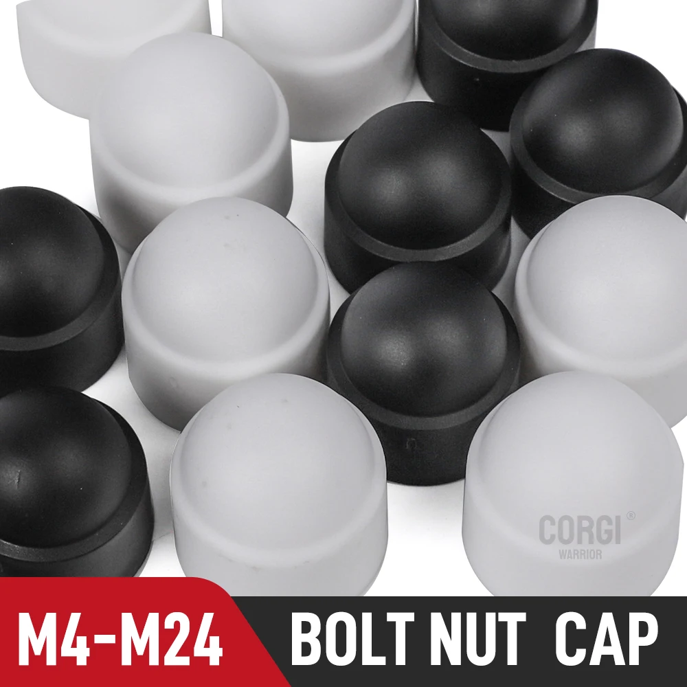 Bolt Covers Screw Caps Plastic Acorn Nut Dome Hex Cap Cover M4 M5 M6 M8 M10 M12 M14 M16 M18 M20 M22 M24 12 Sizes Black White