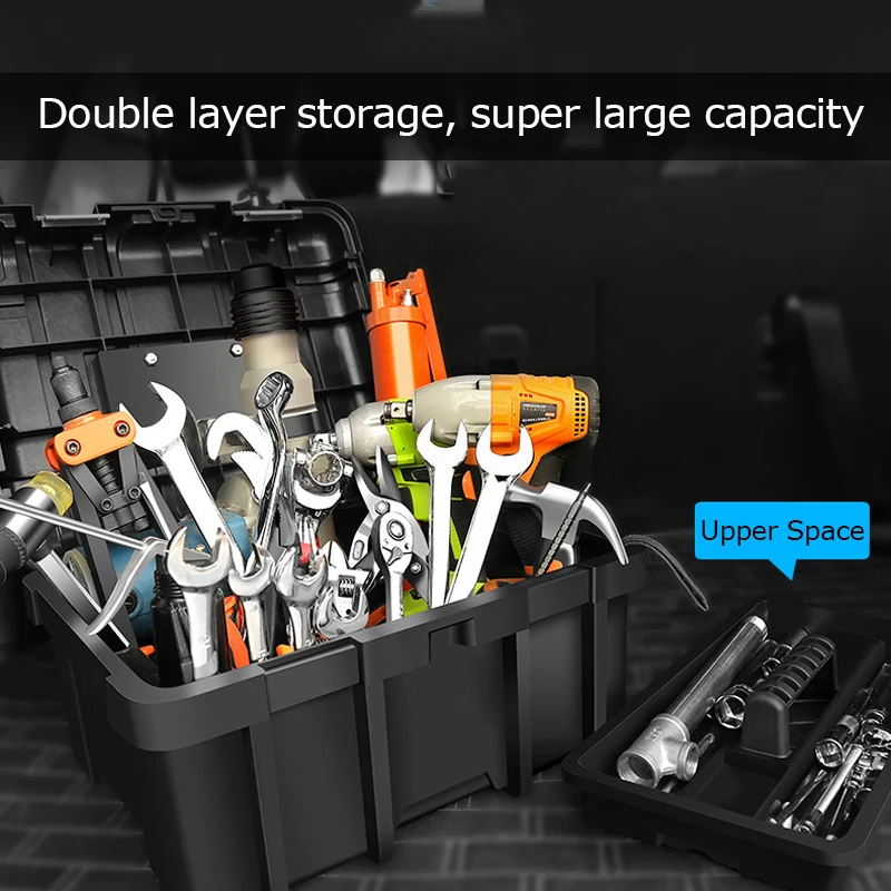 22/23 Inch ABS Plastic Toolbox Hard Case Portable Large Empty Suitcase for Tool Box Organizer Box Hardware Tool Organizer