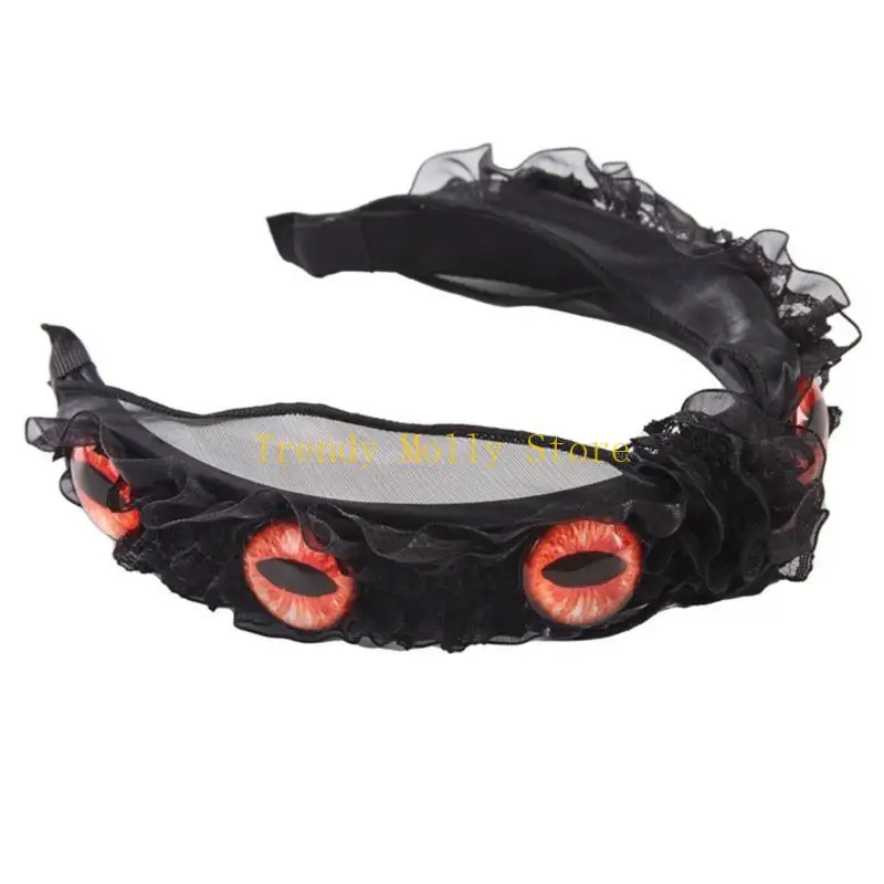 

N5KB Evil Eyes Hebded для женщин с плишкой повязкой на голову лолита готическая повязка на голову