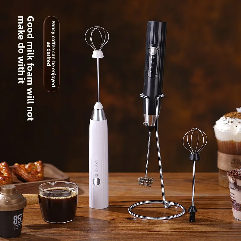 

Milk Frother Coffee Frother Electric Milk Foamer Handheld Whisk Milk Steamer for Home UseAvailable in Black and White