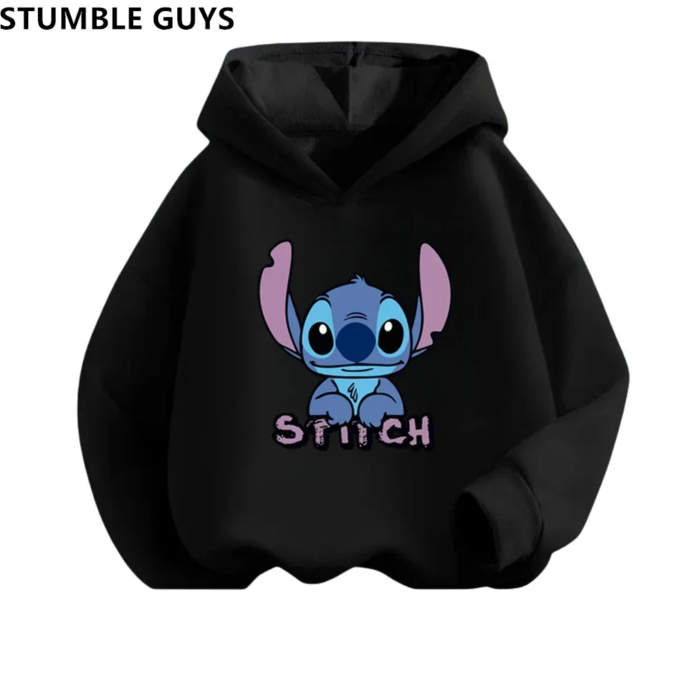 Kawaii Girls Clothes Lilo Stitch Sweatshirt Anime Cotton Hoodie Children Kid Girl Boy Manga Hoody Baby Casual Tops Trucksuit