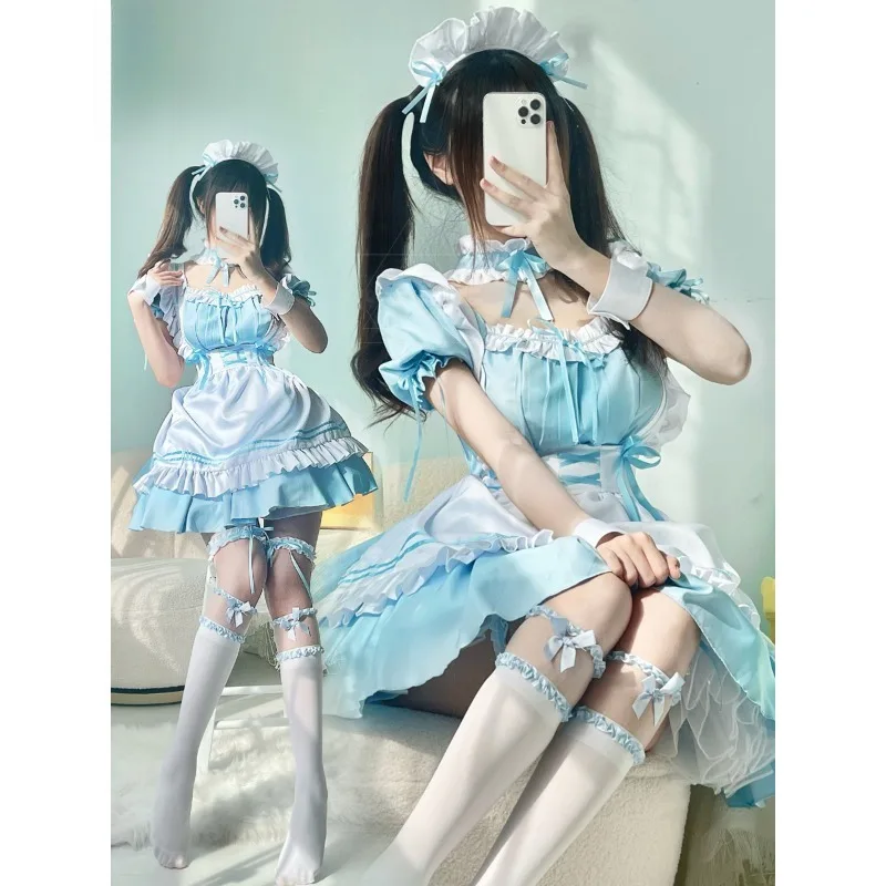 خادمة يابانية تأثيري الحلو لوليتا فستان جميل فتاة طالب موحدة لطيف القط مقهى الأميرة فساتين النساء Harajuku Kawaii الزي