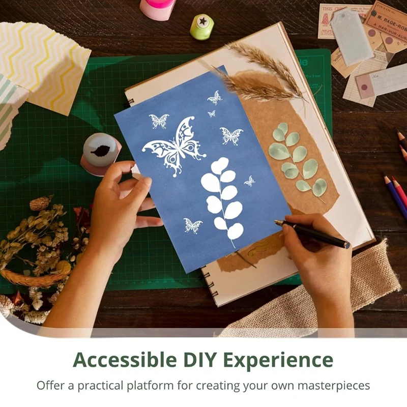 60 Pcs Cyanotype Paper Sun Print Paper Kit Set A5 High Sensitivity Nature Drawing Printing Paper, Sun Activated Art Paper
